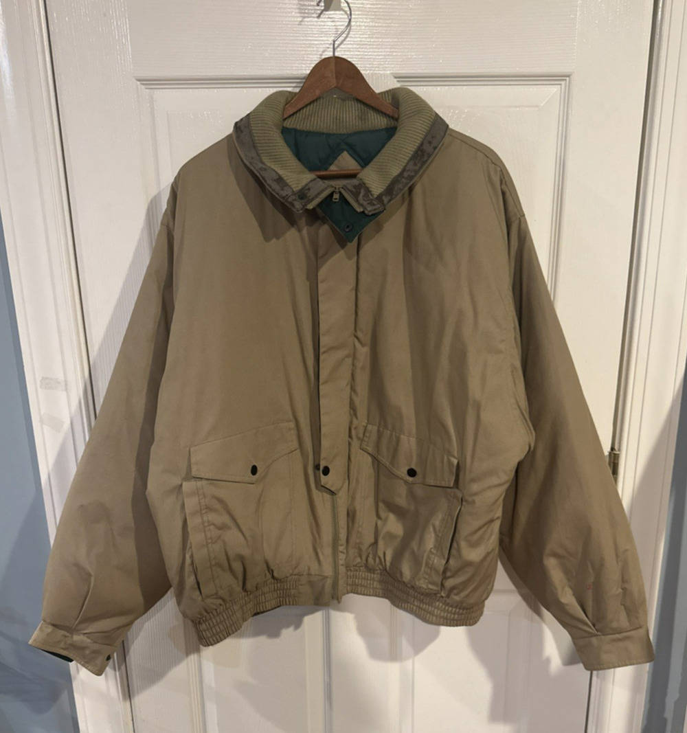 Vtg Eagle Ridge Jacket Quilt Lining Beige Men’s Size XL